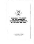 Standards for Audit of Governmental Organizations, Programs, Activities, and Functions cover image