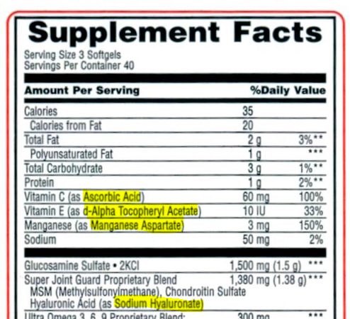 Highlights example of a source ingredient