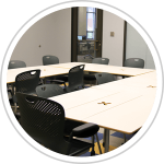 study room with tables and chairs