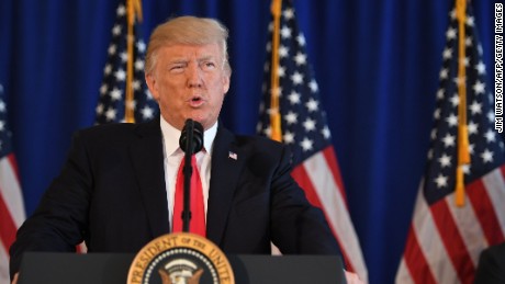 US President Donald Trump speaks to the press about protests in Charlottesville on August 12, 2017, at Trump National Golf Club in Bedminster, New Jersey.
A picturesque Virginia city braced Saturday for a flood of white nationalist demonstrators as well as counter-protesters, declaring a local emergency as law enforcement attempted to quell early violent clashes.
 / AFP PHOTO / JIM WATSON        (Photo credit should read JIM WATSON/AFP/Getty Images)