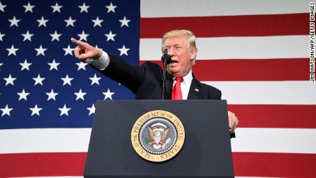 US President Donald Trump participates in a tax reform kickoff event at the Loren Cook Company in Springfield, MO, on August 30, 2017.  (JIM WATSON/AFP/Getty Images)