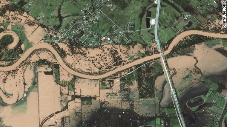 Satellite images from Digital Globe show the aftermath of Harvey. 