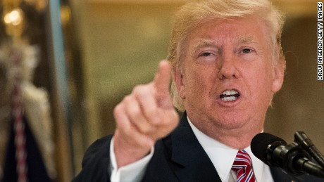 NEW YORK, NY - AUGUST 15: US President Donald Trump delivers remarks following a meeting on infrastructure at Trump Tower, August 15, 2017 in New York City. He fielded questions from reporters about his comments on the events in Charlottesville, Virginia and white supremacists. 