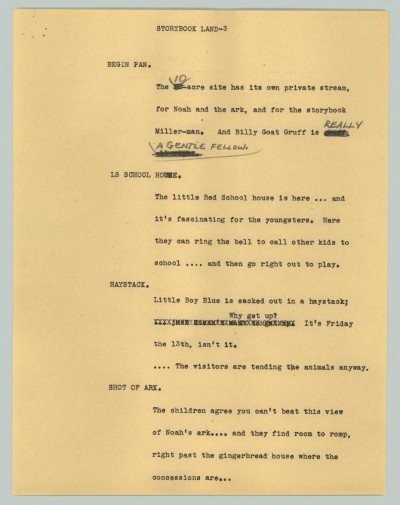 WBAP-TV (Television station : Fort Worth, Tex.). [News Script: Storybook Land], Script, April 13, 1956; (http://texashistory.unt.edu/ark:/67531/metadc777789/ : accessed December 18, 2015), University of North Texas Libraries, The Portal to Texas History, http://texashistory.unt.edu; crediting UNT Libraries Special Collections, Denton, Texas.