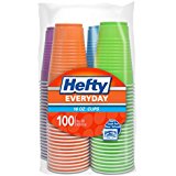 Hefty Everyday Plastic Party Cups (Assorted Colors, 16 Ounce, 100 Count)