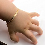 SAME DAY SHIPPING TIL 2PM CDT A Baby Name Bar id Bracelet 16k Gold Plated Dainty Hand Stamp Artisan Bracelet Personalized Your Baby Name Customized New Born to Children 1st Birthday Great Gift