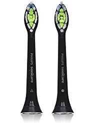 Philips Sonicare DiamondClean replacement toothbrush heads, HX6062/94, Black 2 count