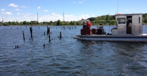 Clean Bays works to remove debris from 18 miles of shoreline and near shore environments in East Providence, Rhode Island.