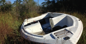 Identified Derelict Vessel in Marsh.