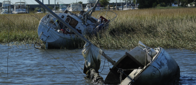 Derelict boats in South Carolina.