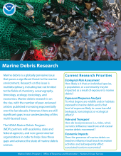 Marine debris research fact sheet cover. 