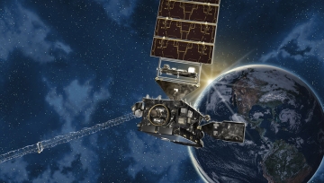 An artist's rendering of the GOES-S satellite. 