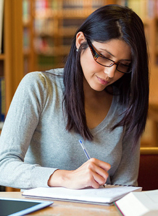 student studying