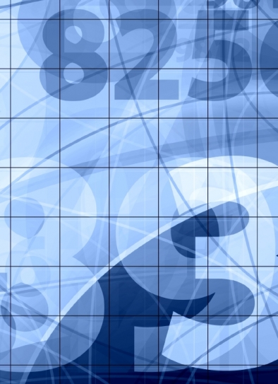 Blue image of random numbers and a grid