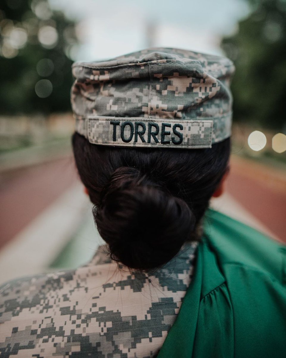 UNT student wearing Army fatigues.⁠
