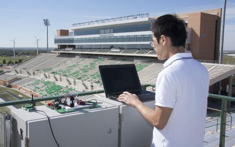 Engineering student at Apogee Stadium