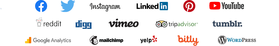Some of our integrations are Linkedin, Facebook, Twitter, Instagram, Google Plus and many others