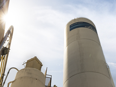 milling silos looking upward