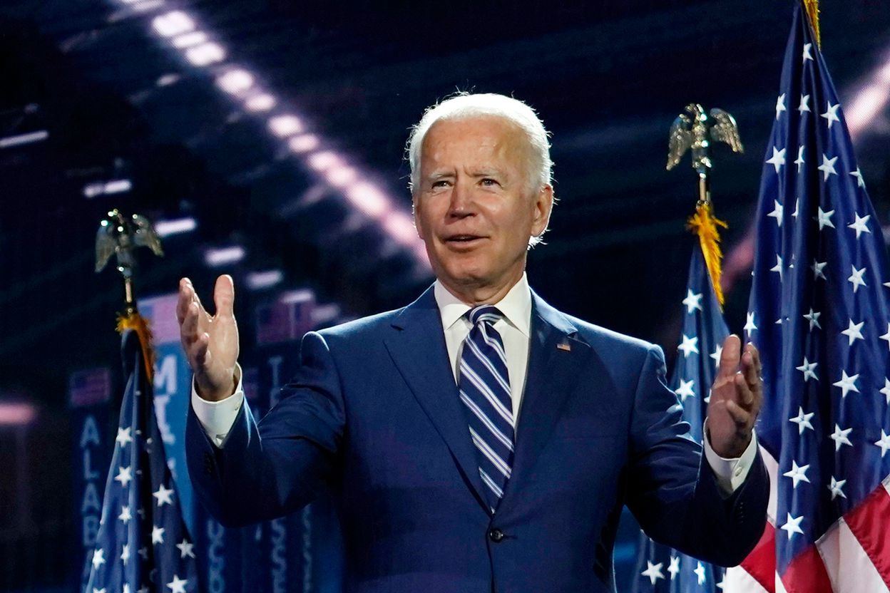 Presidential candidate Joe Biden at the Democratic National Convention. (AP) 