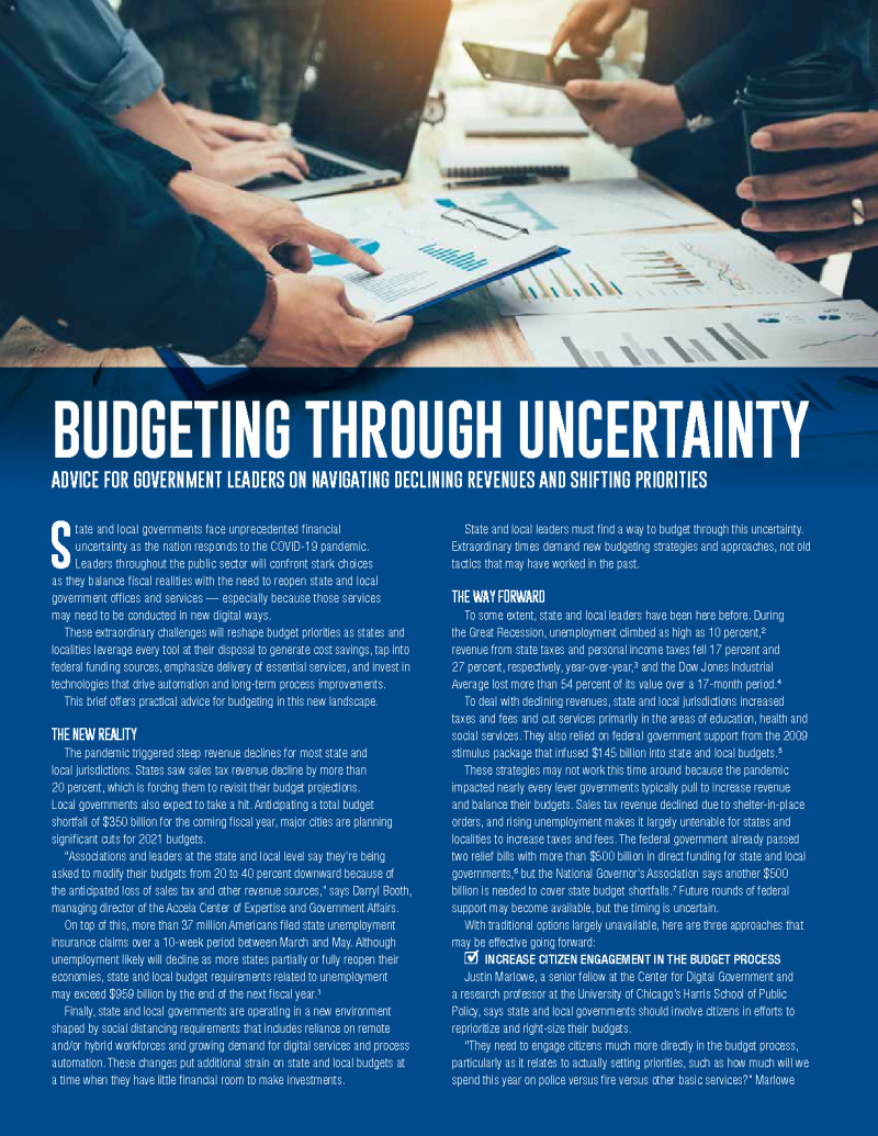 Budgeting Through Uncertainty