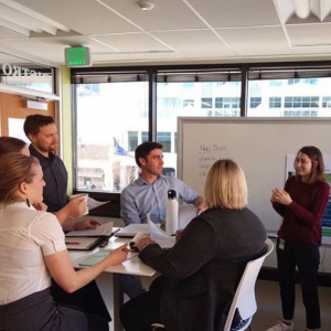 Erin presenting to her team