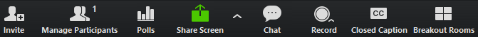 image of zoom options menu in a meeting