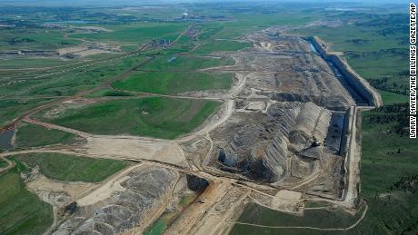 This May 25, 2013 file photo shows an aerial view of the Rosebud coal mine near Colstrip, Montana. State and federal officials are proposing approval of a major mine expansion even as Rosebud&#39;s owner goes through bankruptcy proceedings with plans to sell the property. (Larry Mayer/The Billings Gazette/AP)