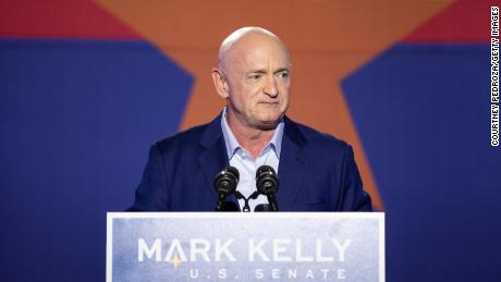 Democratic U.S. Senate candidate Mark Kelly speaks to supporters during the Election Night event at Hotel Congress on November 3, 2020 in Tucson, Arizona. 