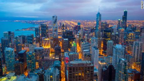 D8870R The Chicago skyline seen from Hancock tower