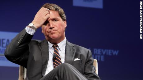 WASHINGTON, DC - MARCH 29: Fox News host Tucker Carlson discusses &#39;Populism and the Right&#39; during the National Review Institute&#39;s Ideas Summit at the Mandarin Oriental Hotel March 29, 2019 in Washington, DC. Carlson talked about a large variety of topics including dropping testosterone levels, increasing rates of suicide, unemployment, drug addiction and social hierarchy at the summit, which had the theme &#39;The Case for the American Experiment.&#39;  (Photo by Chip Somodevilla/Getty Images)