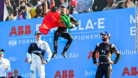 MARRAKECH, MOROCCO - FEBRUARY 29: In this handout from FIA Formula E, Antonio Felix da Costa (PRT), DS Techeetah, DS E-Tense FE20, 1st position, Maximilian Günther (DEU), BMW I Andretti Motorsports, 2nd position, and Jean-Eric Vergne (FRA), DS Techeetah, DS E-Tense FE20, 3rd position on February 29, 2020 in Marrakech, Morocco. (Photo by ABB FIA Formula E/Handout/Getty Images)