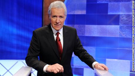 Game show host Alex Trebek poses on the set of the &quot;Jeopardy!&quot; Million Dollar Celebrity Invitational Tournament Show Taping on April 17, 2010 in Culver City, California. 