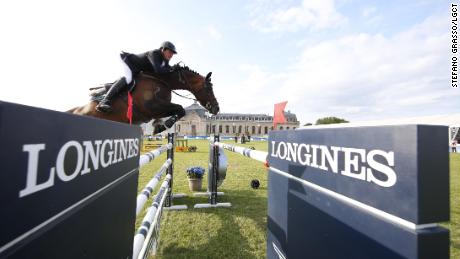 Darragh Kenny on the way to victory with Balou du Reventon