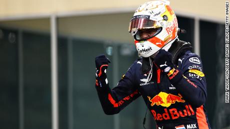 ABU DHABI, UNITED ARAB EMIRATES - DECEMBER 13: Race winner Max Verstappen of Netherlands and Red Bull Racing celebrates in parc ferme during the F1 Grand Prix of Abu Dhabi at Yas Marina Circuit on December 13, 2020 in Abu Dhabi, United Arab Emirates. (Photo by Mark Thompson/Getty Images)