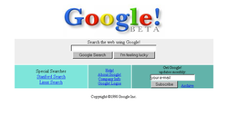 Google's homepage in 1998