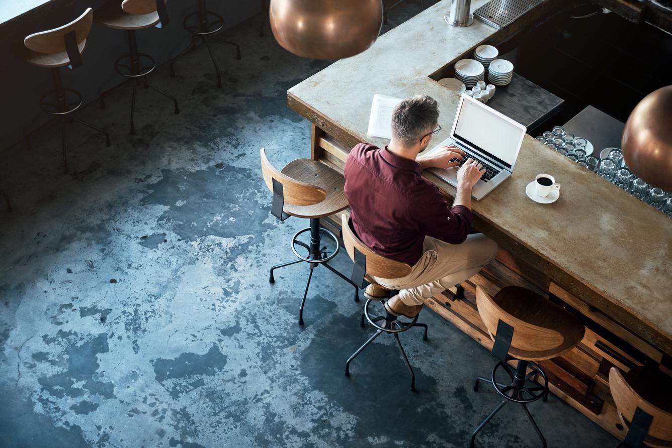 Man working on laptop