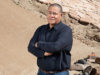 Bill Allen standing in the Mars yard