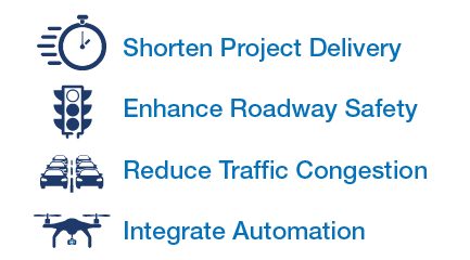 Shorten Project Delivery, Enhance Roadway Safety, Reduce Traffic Congestion, and Integrate Automation