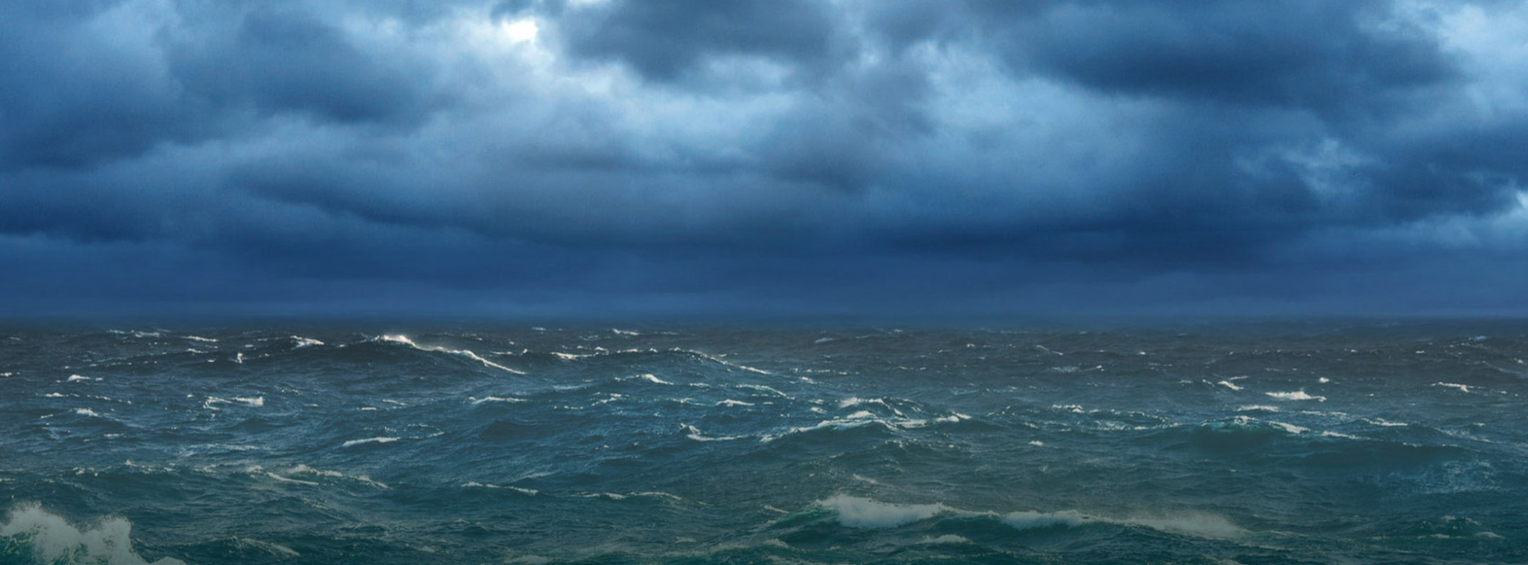 Low clouds over the ocean