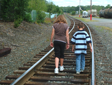 Kids on tracks
