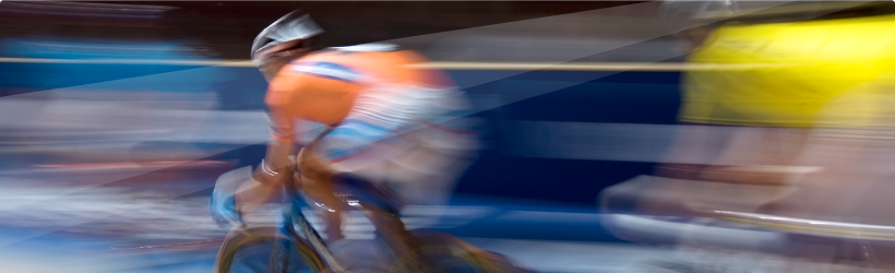 photo of a cyclist advancing