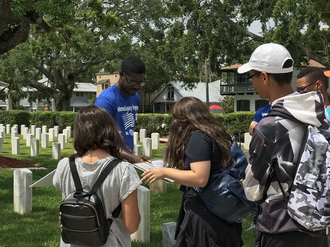 Students participating at a Veterans Legacy Program event.