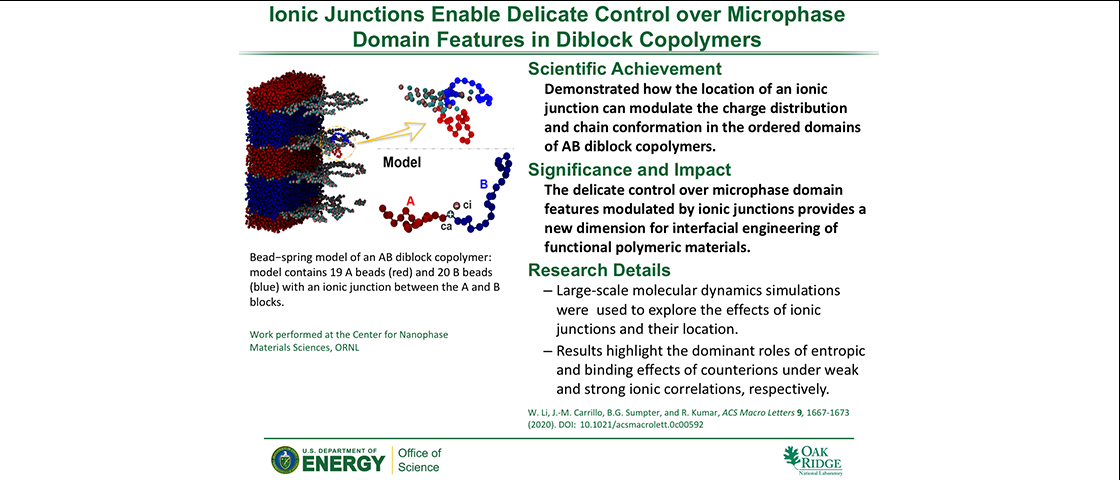 Ionic Junctions Enable Delicate Control over Microphase Domain Features in Diblock Copolymers