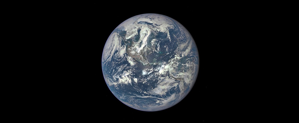 Earth as seen on July 6, 2015 from a distance of one million miles by a NASA scientific camera aboard the Deep Space Climate Observatory spacecraft.