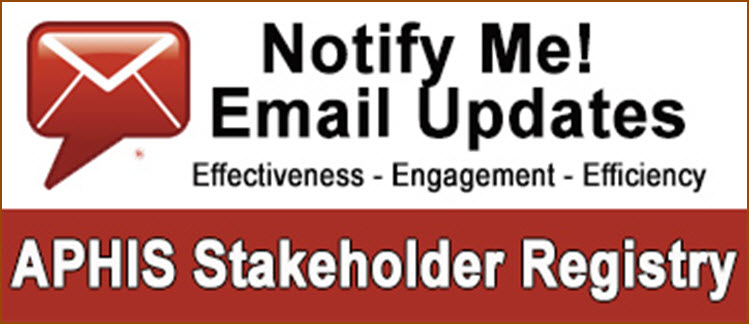 USDA APHIS Public Gov Delivery Notify Me Icon