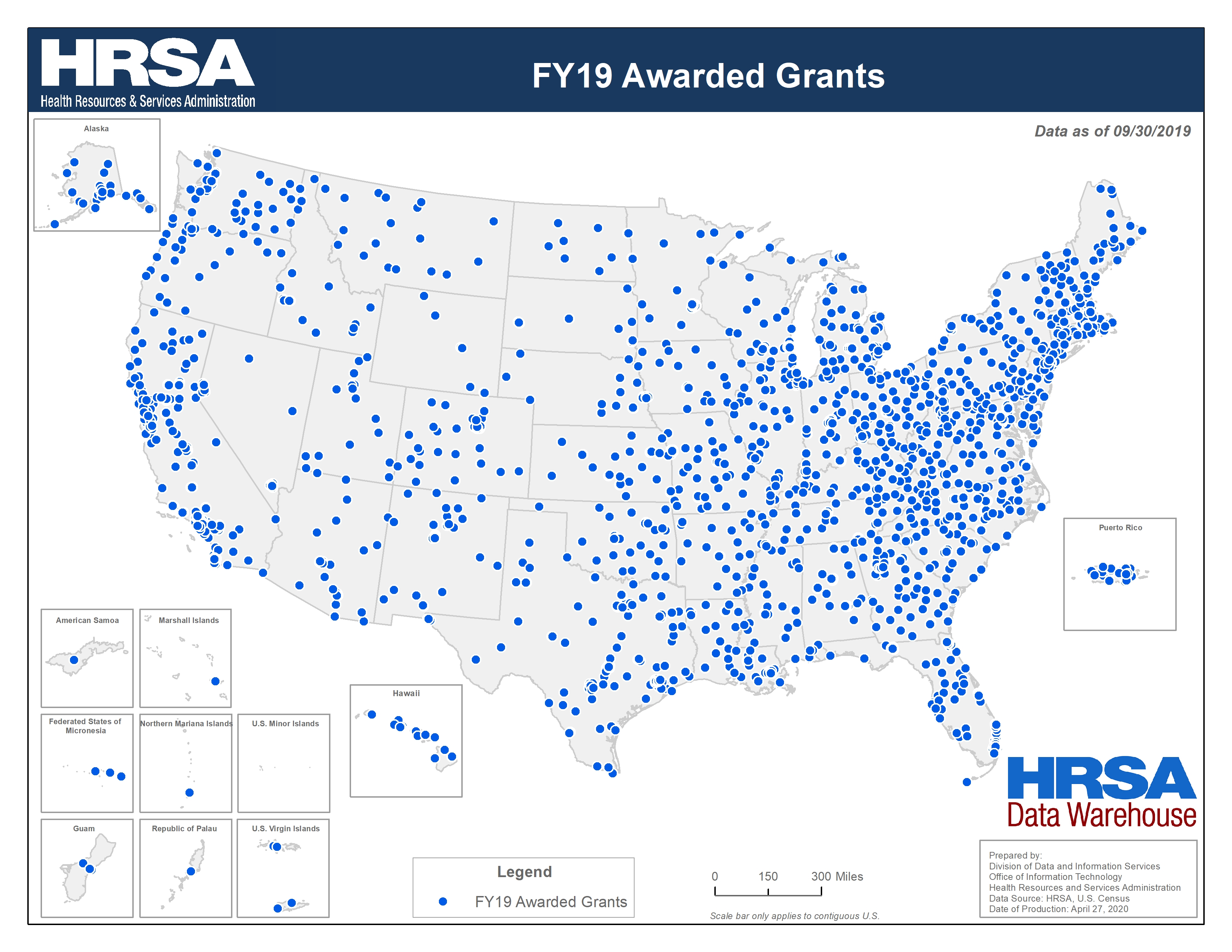 Preview Map of FY19 Awarded Grants