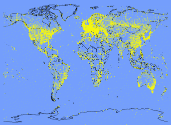 Map of station locations for the Integrated Surface Database