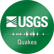 green circle with USGS logo and seismogram