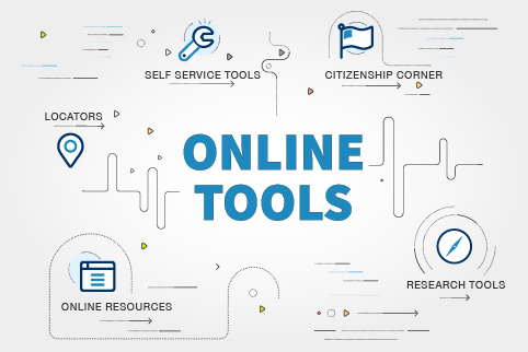 Graphic with text Online Tools 