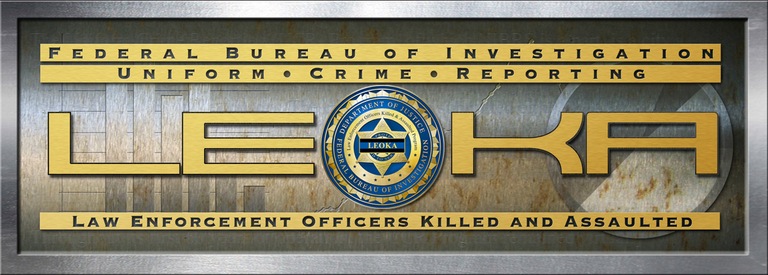 Logo for the FBI's Law Enforcement Officers Killed and Assaulted (LEOKA) statistics, part of the Uniform Crime Reporting (UCR) Program.